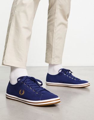 Fred Perry kingston twill trainers in french navy