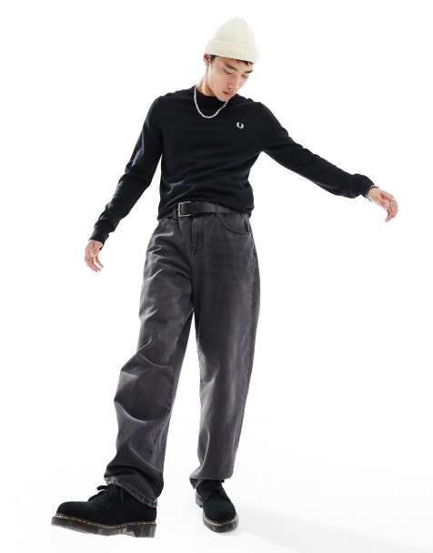 Fred Perry – Klassischer Pullover in Schwarz mit Rundhalsausschnitt - view 1