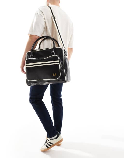 Fred Perry - Klassisk sort hold-all med råhvide detaljer, 4 af 4