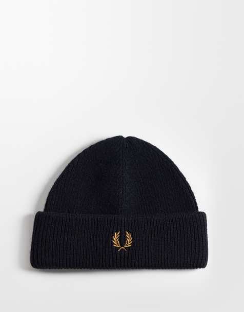 Fred Perry klasyczna wełniana czapka beanie czarna - view 1