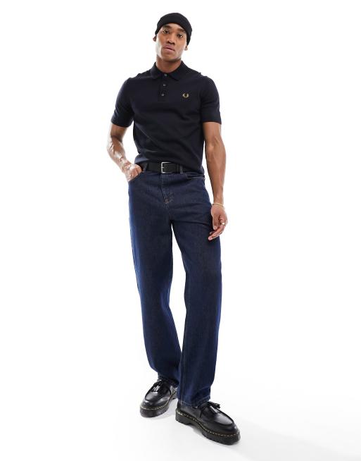 FRED PERRY Knitted Polo (そそ) Fred Perry knitted polo in navy | ASOS