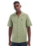[Fred Perry] Fred Perry knitted polo shirt in green S OLIVE MINT
