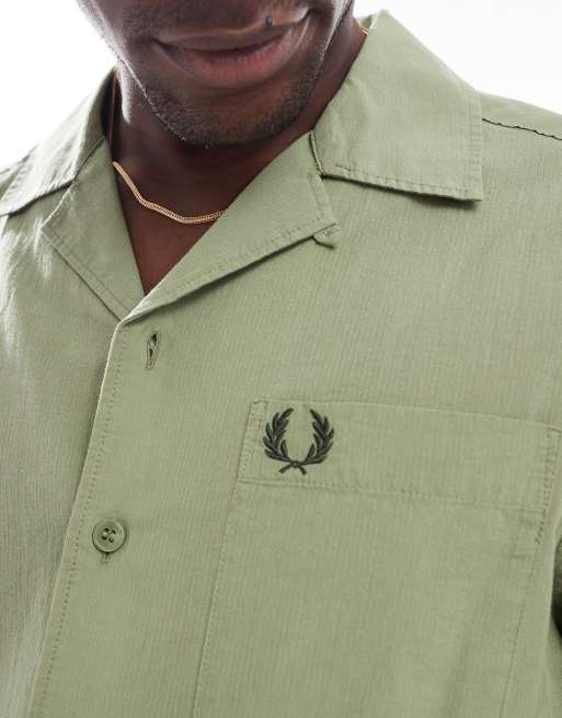 Fred Perry knitted polo shirt in green, 3 of 4