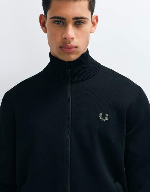 Fred Perry knitted track jacket in black, 2 of 5