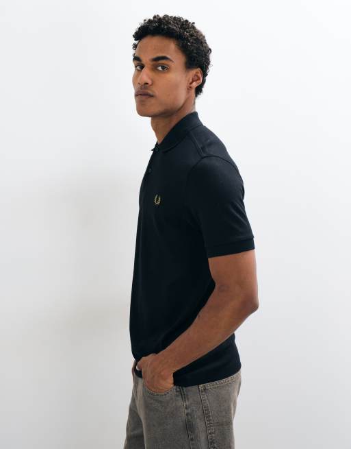 Fred Perry kortärmad pikétröja med logga i svart, 5 av 5