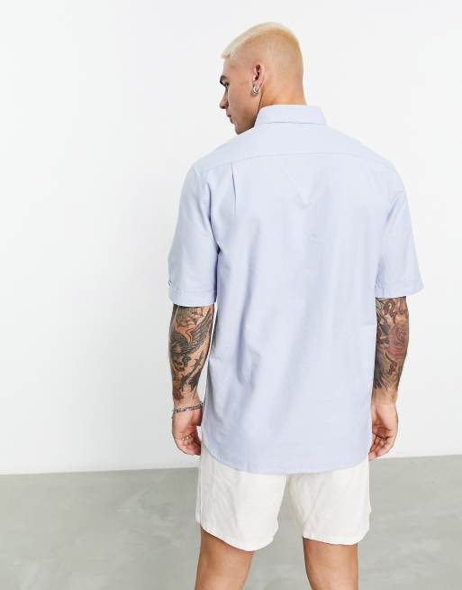 Fred Perry kortærmet oxford-skjorte i lyseblå, 3 af 4
