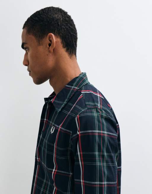 Fred Perry koszula wierzchnia w kratę tartan granatowa, 4 z 5