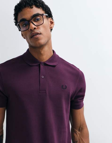 Fred Perry koszulka polo z krótkim rękawem w kolorze śliwkowym - view 1