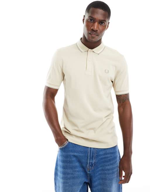 Fred Perry – Kremowa koszulka polo z podwójną lamówką