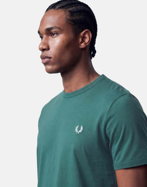 Fred Perry – Kurzärmliges Ringer-T-Shirt in Grün, 3 von 5
