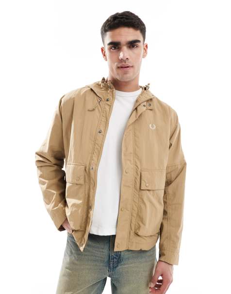 Fred Perry – Kurze Parkajacke im Anglerstil in Beige - view 1