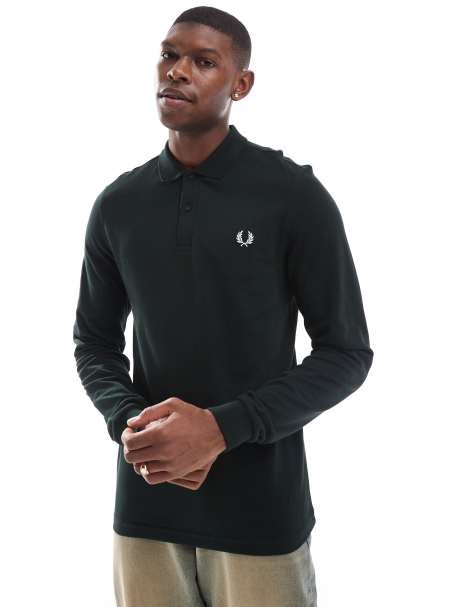 Fred Perry – Langärmliges Polohemd in Tannengrün - view 1