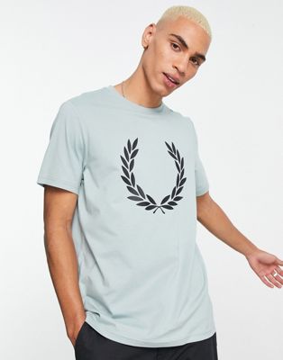 Fred Perry large laurel wreath print t-shirt in blue