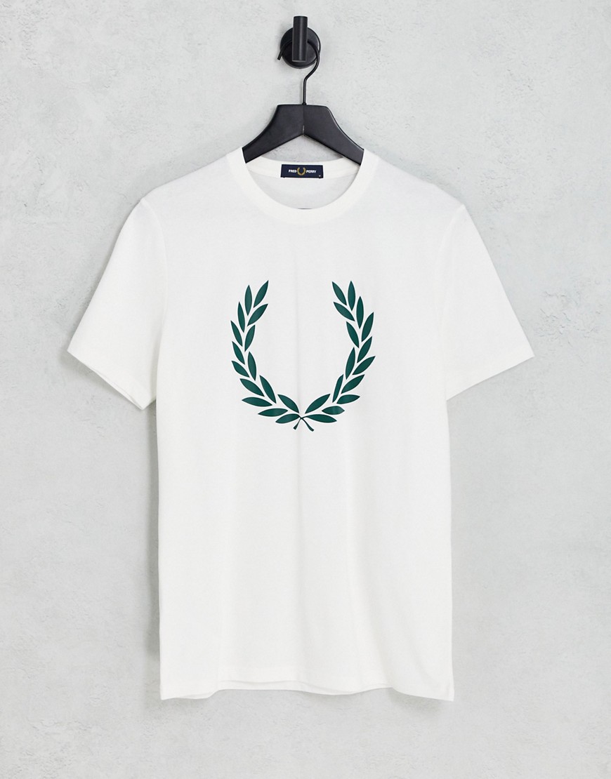 Fred Perry large laurel wreath print t-shirt in white
