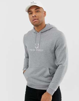 grey fred perry hoodie