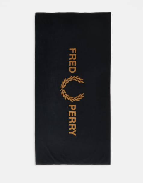 Fred Perry laurel graphic towel in navy - view 1