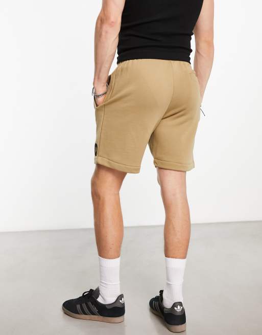 Fred Perry laurel patch shorts in warm beige