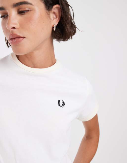 Fred Perry laurel wreath back graphic t-shirt in white, 4 of 4