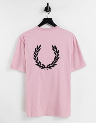 Fred Perry laurel wreath back print t-shirt in pink