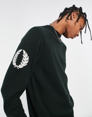 Fred Perry laurel wreath crew jumper in green - ASOS Price Checker