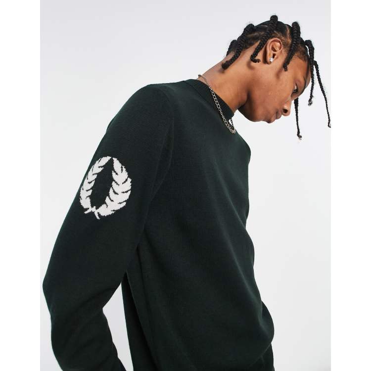 Fred Perry laurel wreath crew jumper in green | ASOS