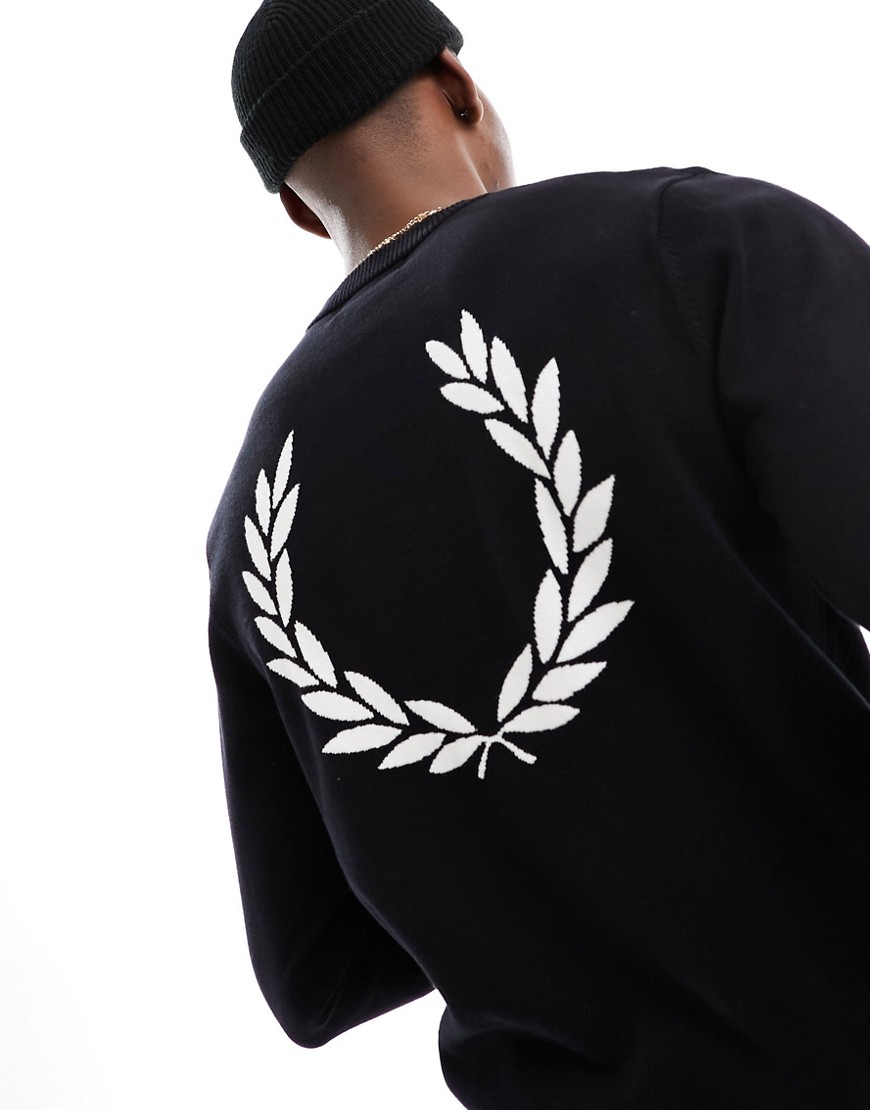 Fred Perry laurel wreath graphic jumper in black