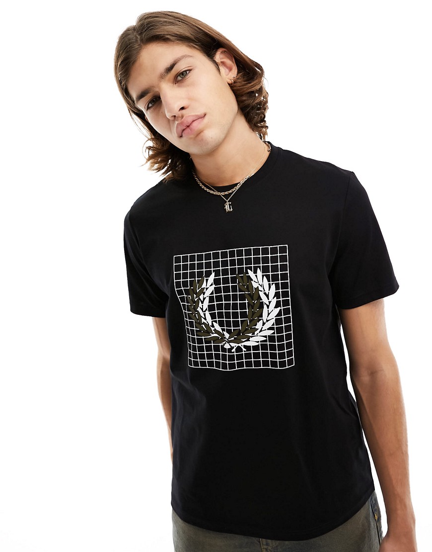 Fred perry laurel wreath graphic logo t-shirt in black