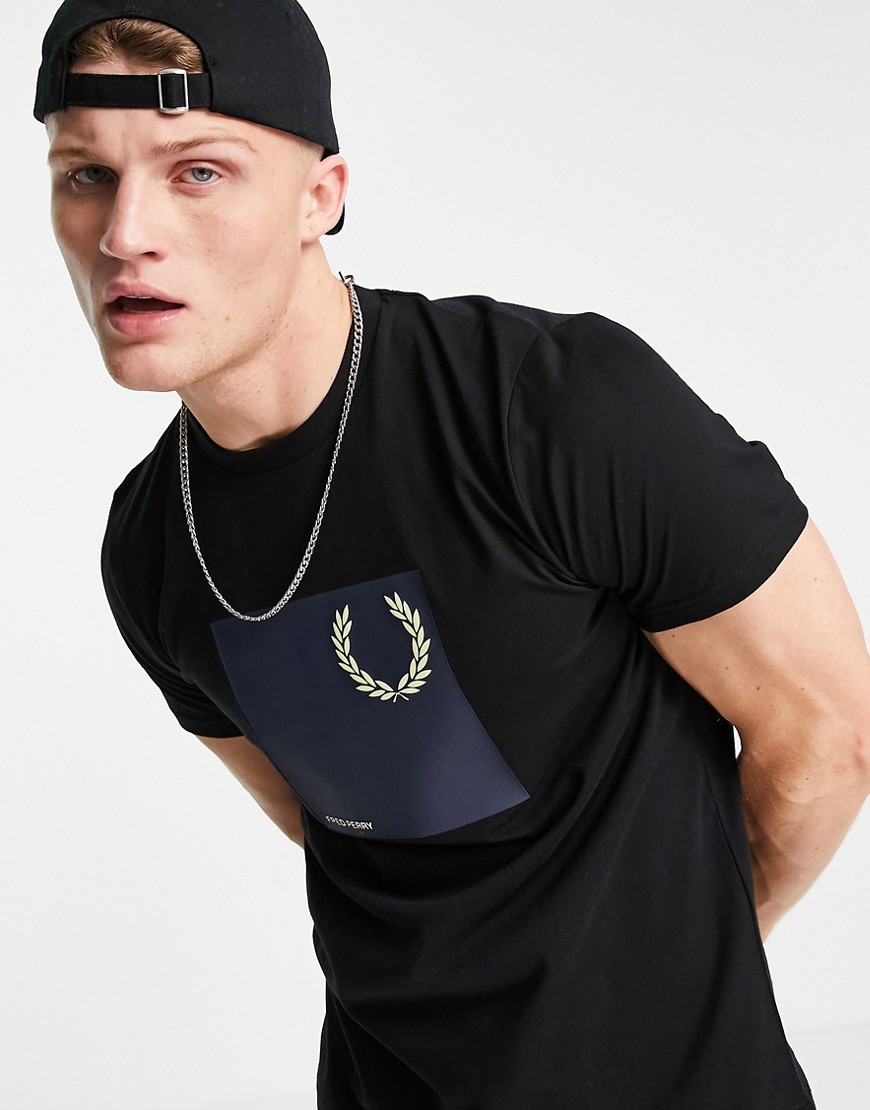 Fred Perry laurel wreath graphic t-shirt in black