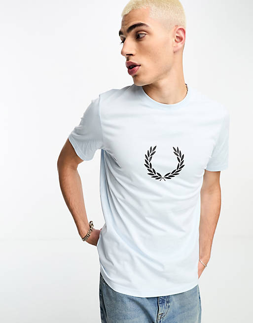 Fred Perry laurel wreath graphic t-shirt in light ice | ASOS