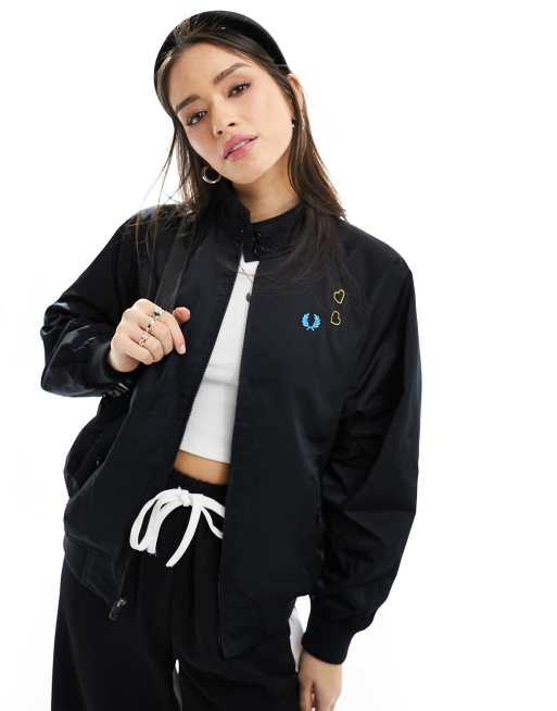 Fred Perry laurel wreath harrington jacket in black