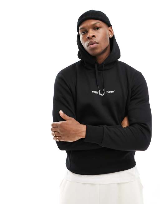 Fred Perry Laurel Wreath - Hoodie met print op de rug in zwart, 3 van 4