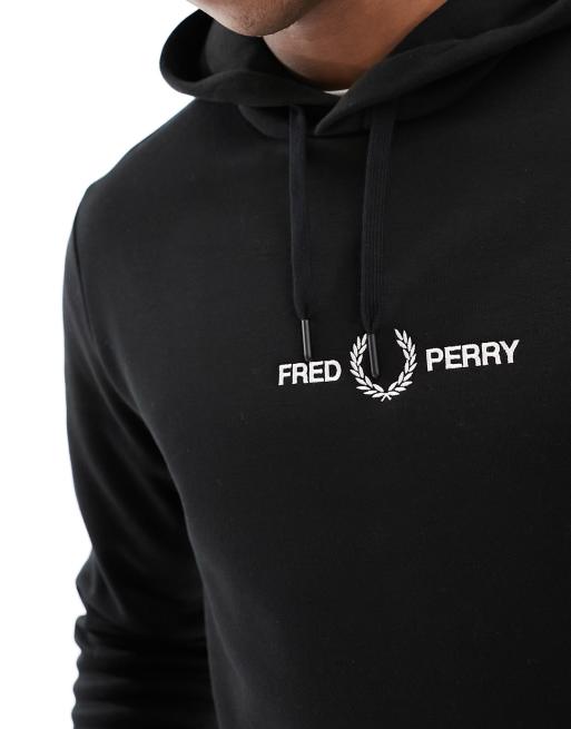 Fred Perry Laurel Wreath - Hoodie met print op de rug in zwart, 4 van 4