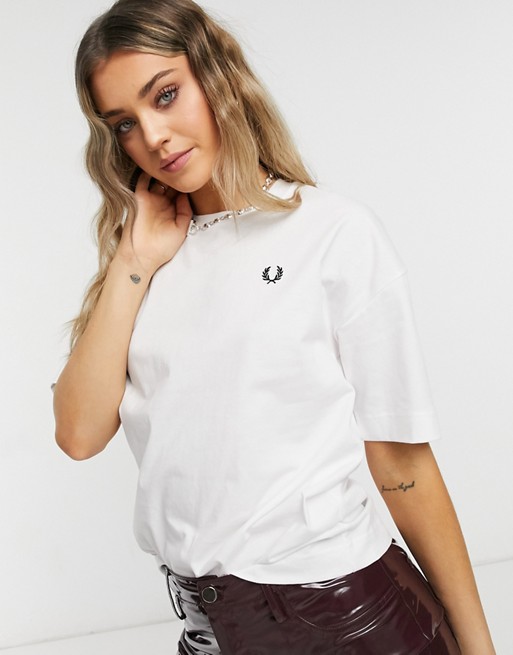 Fred Perry laurel wreath print t shirt in white