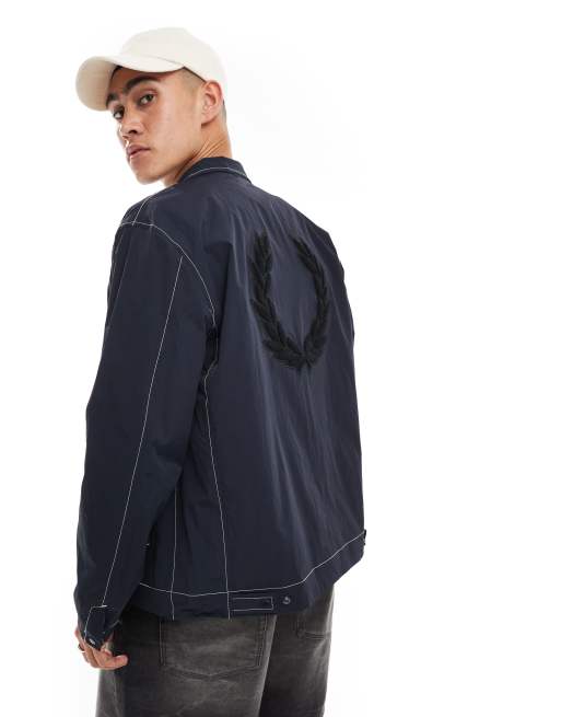 Fred Perry laurel wreath shell jacket in navy ASOS