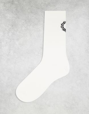 Fred Perry laurel wreath socks in white