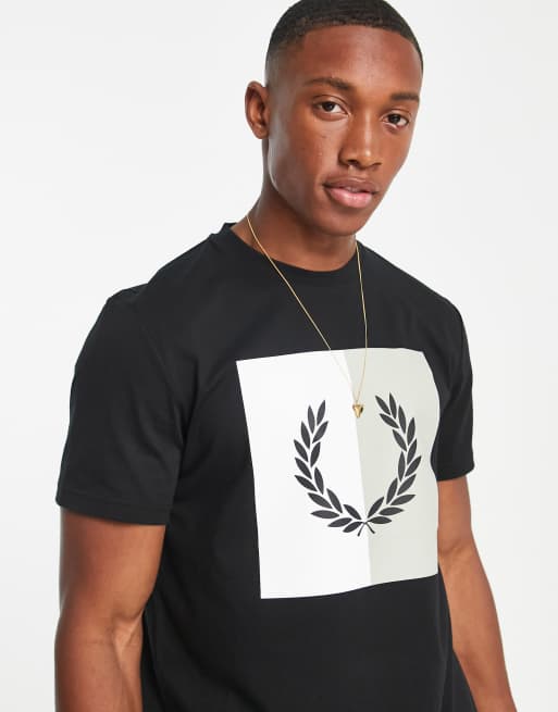 Fred Perry Laurel Wreath - Sort t-shirt med boksprint