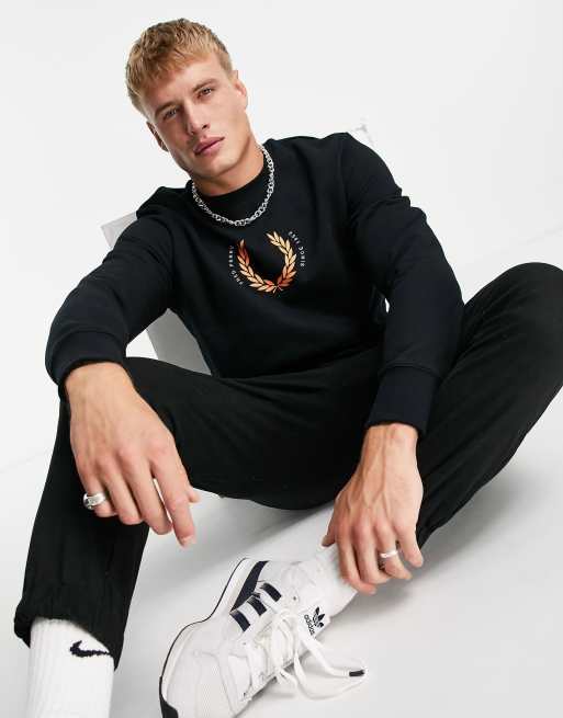 Fred perry laurel discount wreath crew neck sweatshirt