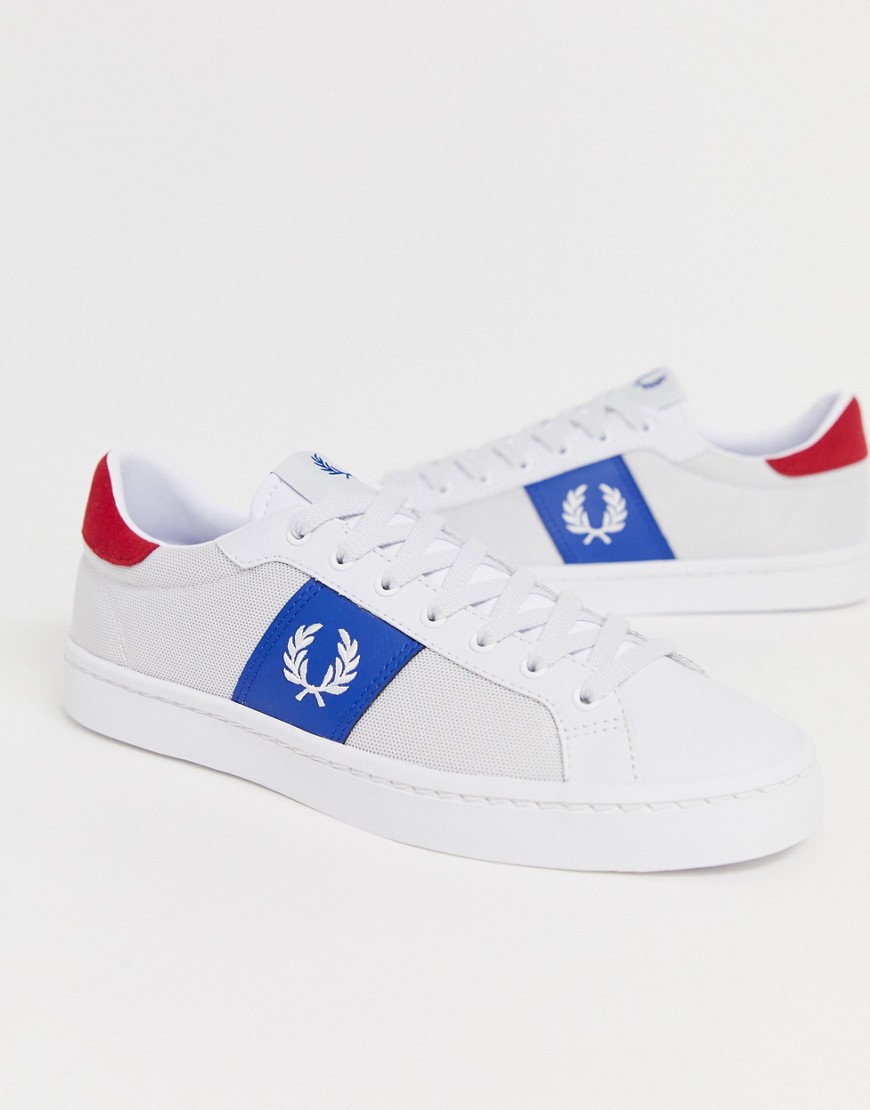 Fred Perry Lawn leather mesh trainers in white