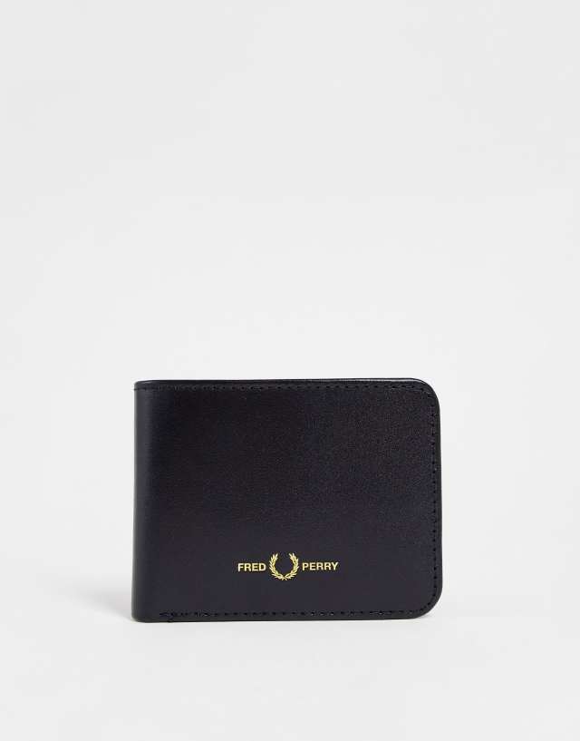 Fred Perry leather bifold wallet in black