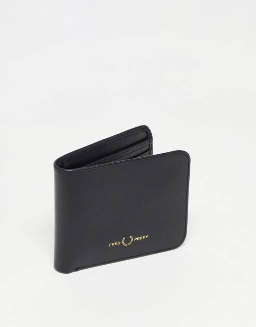 Fred Perry leather bifold wallet in black ASOS