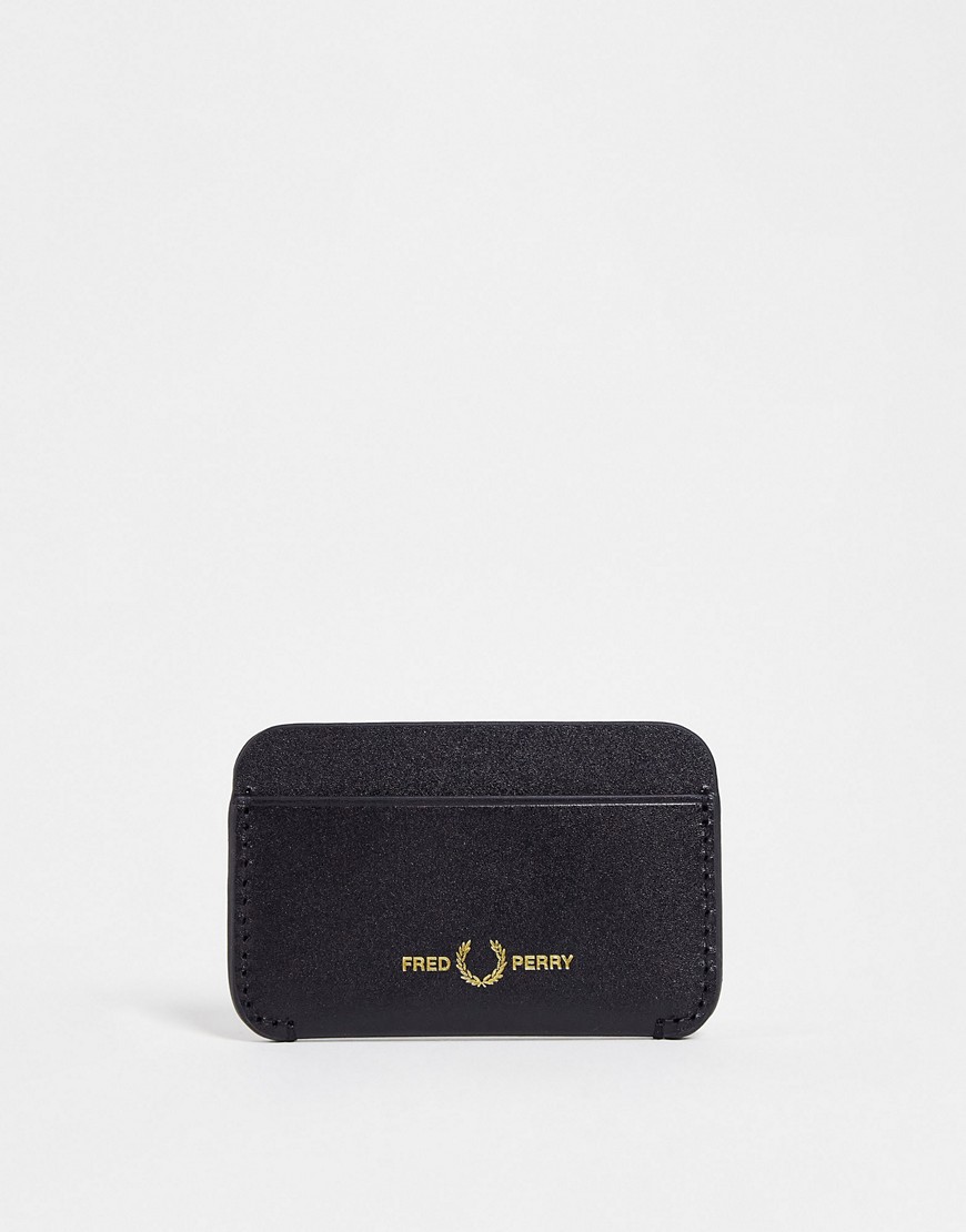 Fred Perry Leather Card Holder In Black