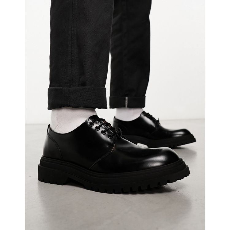Fred Perry leather derby in black | ASOS