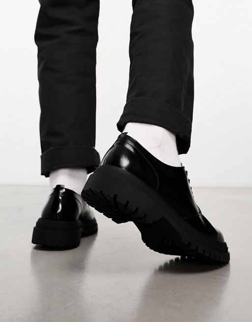 Fred Perry leather derby in black | ASOS
