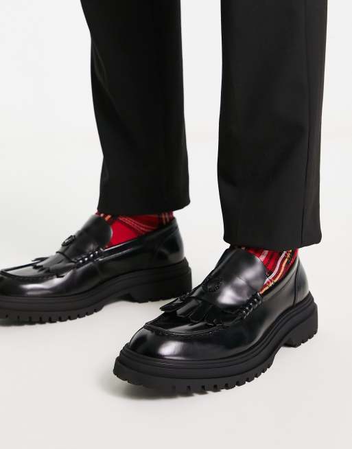 Fred Perry leather loafer in black | ASOS