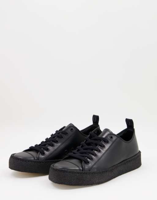 Fred Perry leather platform trainers in black | ASOS