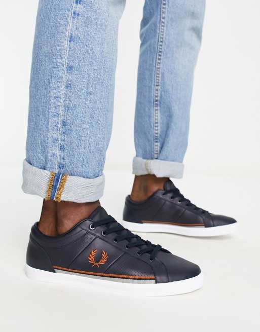 Fred Perry leather sneakers in black | ASOS