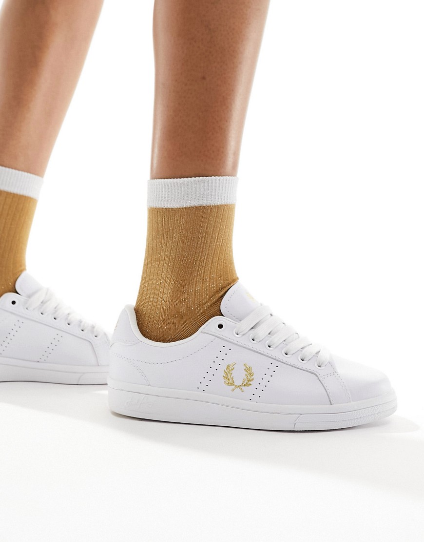 Fred Perry Leather Sneakers In White