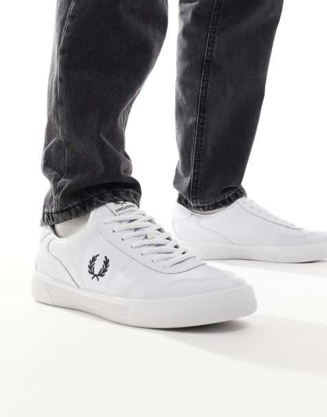 Fred Perry leather trainers in white - view 1