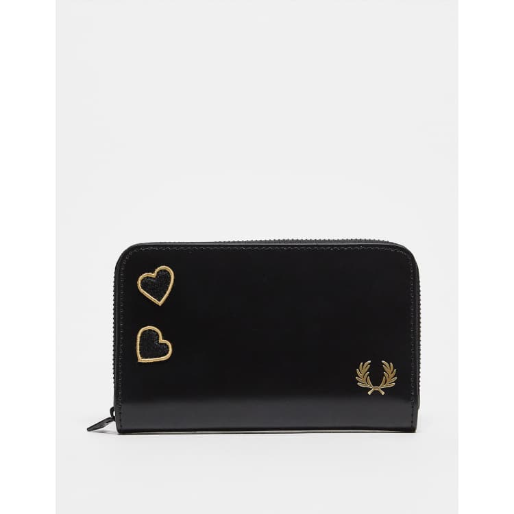 Fred Perry leather zipped wallet in black | ASOS