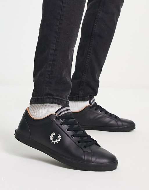 Fred Perry - Leren sneakers in zwart